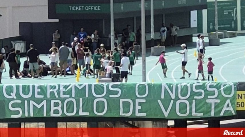 A tarja deixada pela Torcida Verde