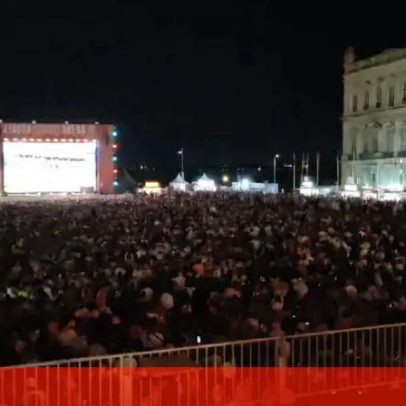 Milhares de adeptos assistem ao Colômbia-Portugal no Terreiro do Paço