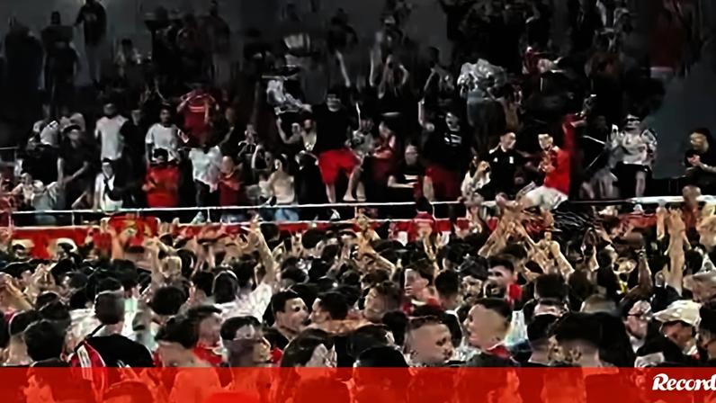 Festa rija: adeptos do Benfica desceram até à quadra após a conquista do bicampeonato de futsal