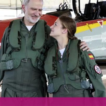 Rei Felipe VI e Leonor voam lado a lado