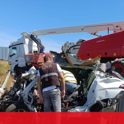 Condutor morre em choque frontal com camião em Vila Nova da Barquinha