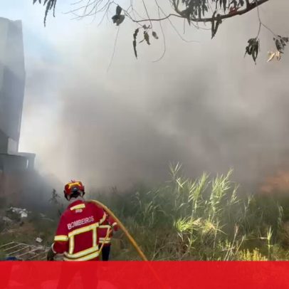 Incêndio no bairro das Galinheiras, em Lisboa, leva moradores a abandonar casas