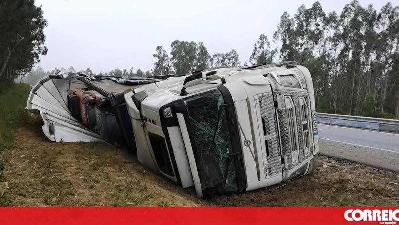 Camião que transportava veículos despista-se na A1