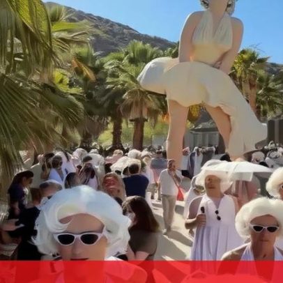 Homens e mulheres vestem-se de Marilyn Monroe para celebrar 100 anos da atriz