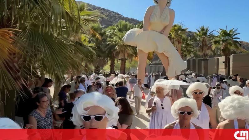 Homens e mulheres vestem-se de Marilyn Monroe para celebrar 100 anos da atriz