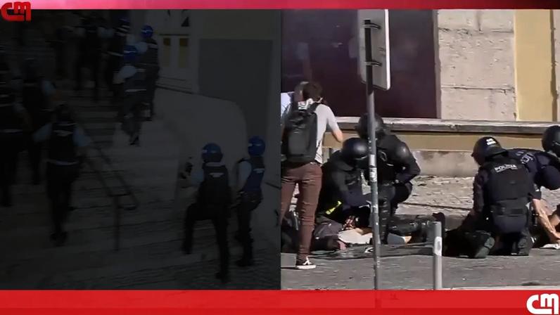 Confrontos junto à Assembleia da República, relatados pela CMTV
