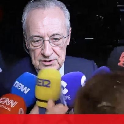 Florentino Pérez chega ao hotel para o primeiro discurso após vencer Real Madrid