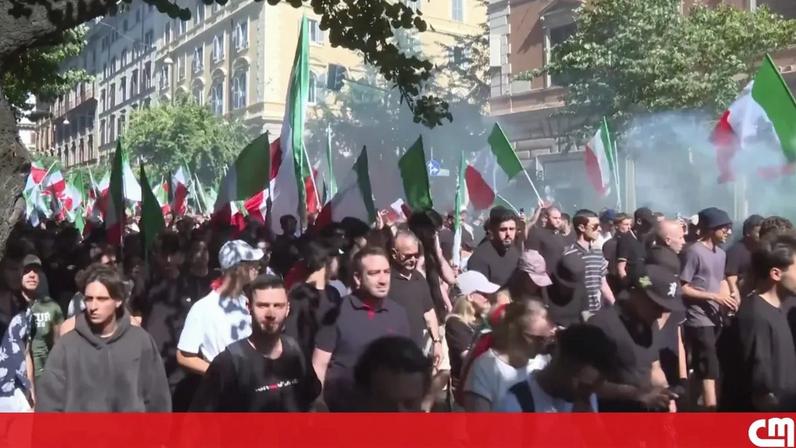 Milhares de pessoas em Roma protestam em manifestações rivais sobre imigração