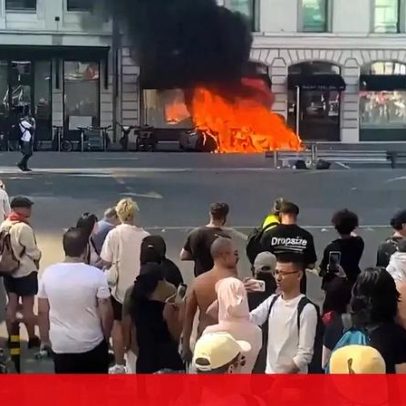 Incêndio e confrontos em Genebra durante protesto contra o G7