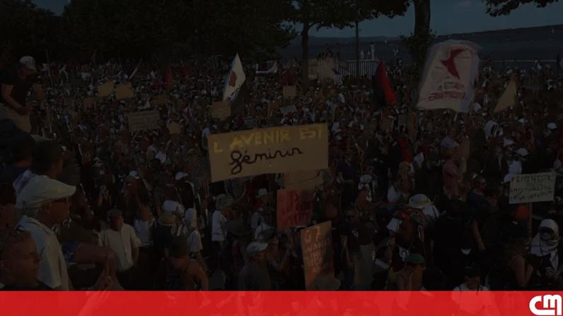 Ambientalistas, feministas e grupos pró-Palestina protestam contra G7 em Genebra