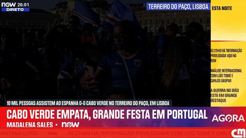 Euforia e festa no Terreiro do Paço após empate de Cabo Verde com Espanha