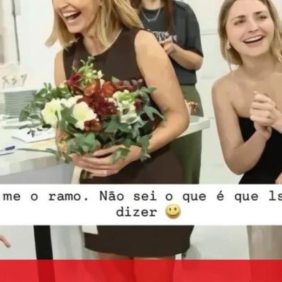 Cristina Ferreira recebe buquê de flores e afirma estar pronta para casar