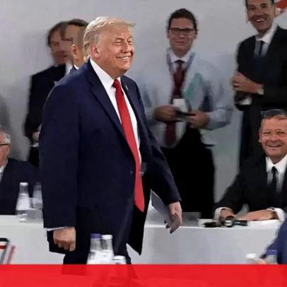 Trump provoca risos ao chegar à reunião do G7