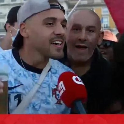 Adeptos mantêm festa após o empate de Portugal