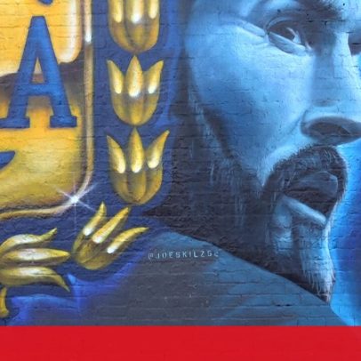 Messi recebe mural gigante em Dallas durante o Mundial