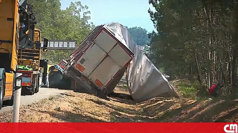Camião de transporte de veículos despista-se na A1