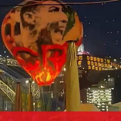Balão de São João com rosto de Cristiano Ronaldo é lançado após vitória da seleção