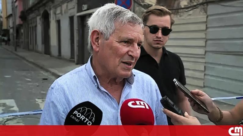 Proprietário de papelaria no Porto escapa por segundos ao desabar prédio