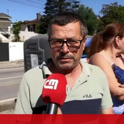 Homem emocionado diz ter visto prédio da filha a arder em Santa Maria da Feira
