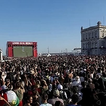 Terreiro do Paço cheio na estreia da Seleção no Mundial