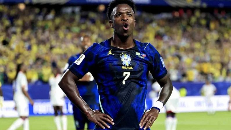 Vinícius Júnior na vitória frente ao Haiti por 3-0