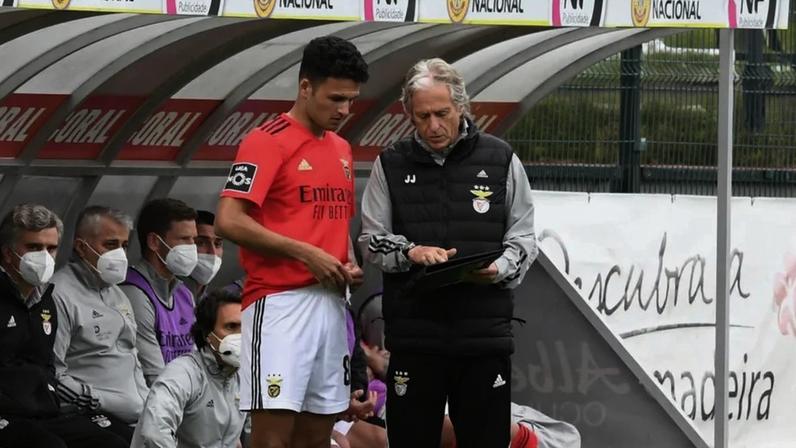 Gonçalo Ramos e Jorge Jesus nos tempos de Benfica