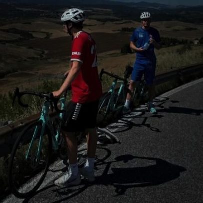Durante as férias, Froholdt mantém a rotação na bicicleta