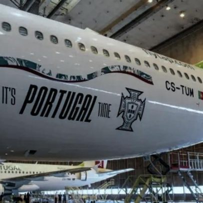 Avião da TAP é pintado para apoiar Portugal no Mundial 2026