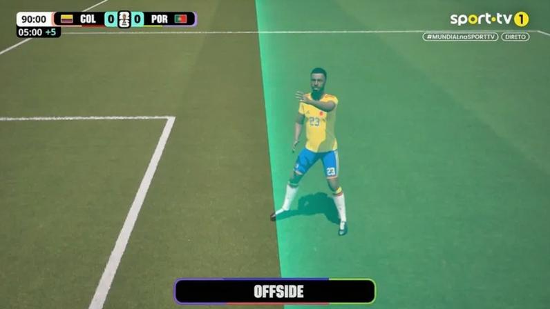 Golo anulado à Colômbia frente a Portugal aos 90+1 por fora-de-jogo