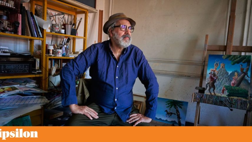 Manuel João Vieira no seu atelier em Campo de Ourique, Lisboa