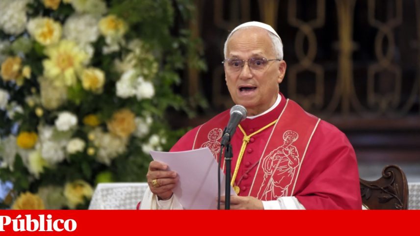 Papa Leão XIV numa catedral nas Canárias, durante a sua visita a Espanha