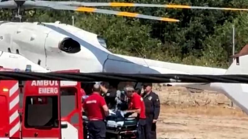 O momento em que a vítima era transferida para o helicóptero do INEM