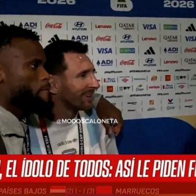 Jogadores de Cabo Verde pedem fotos a Messi; Messi diz que o atacaram no jogo