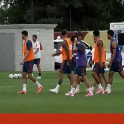 Seleção Nacional treina antes do jogo com a Espanha