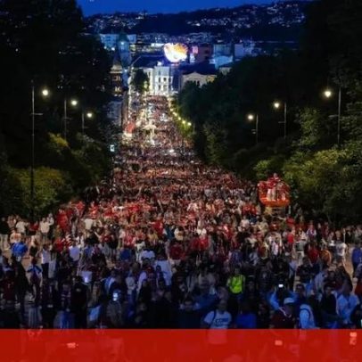 Milhares em Oslo: 50 mil no estádio e centenas de milhares nas ruas