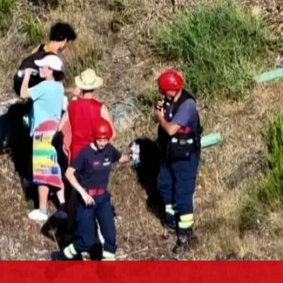 Bombeiros resgatam três adolescentes e um adulto nas Fisgas de Ermelo