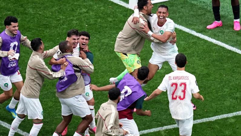 Marrocos comemora passagem para os 'quartos' de final do Mundial