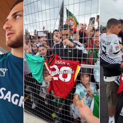 Dalot ofereceu bilhete para Portugal-Espanha a adepto com camisola de Jota