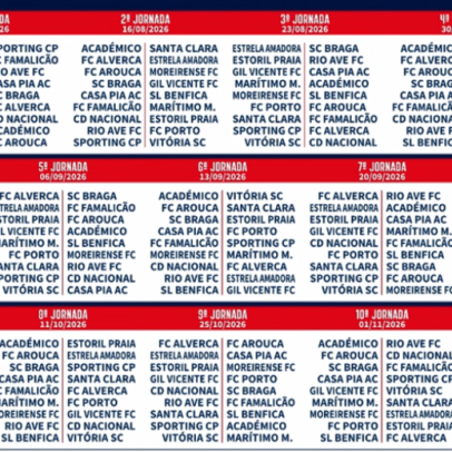 Calendário completo da Liga Betclic 2026/27 já disponível