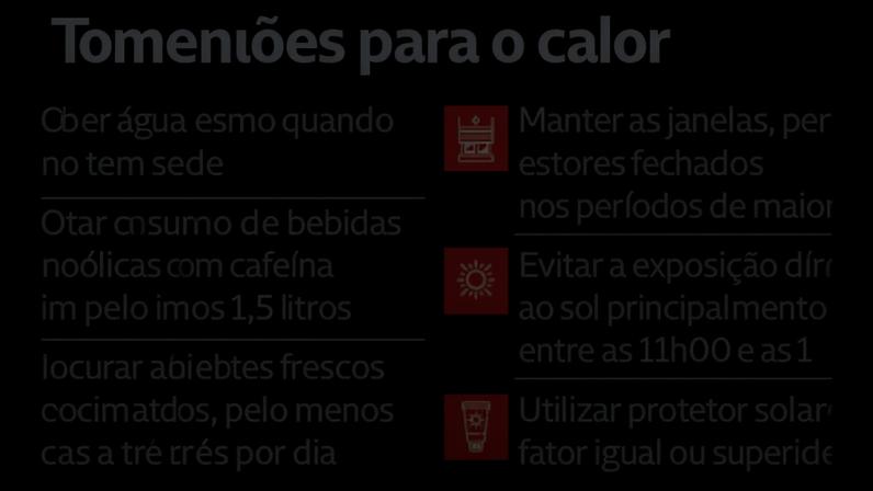 Recomendações para os dias de calor